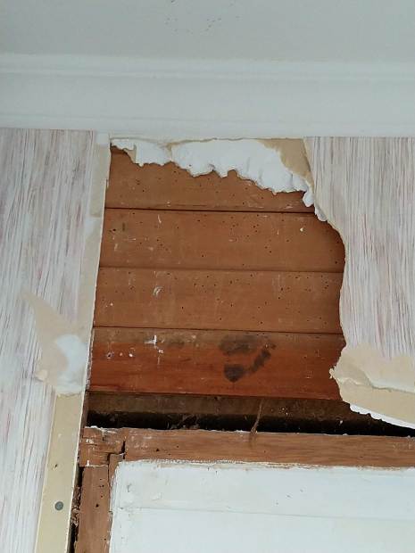 Phase 1 Vestry boards and gib above blocked door